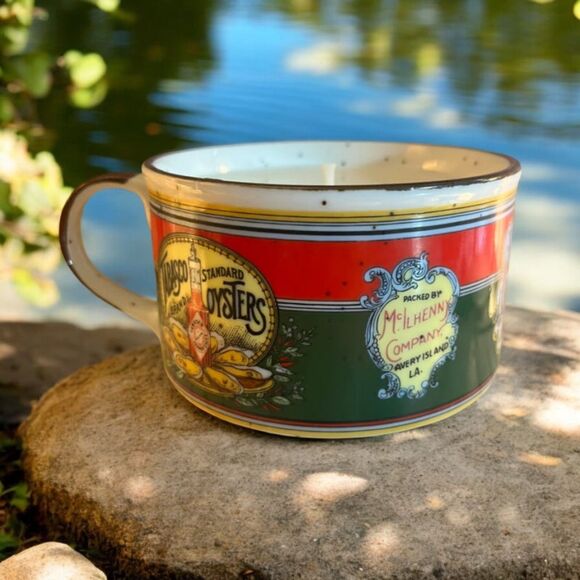 Source Unknown Other - Vintage Tabasco Mug Candle‎ Cinnamon Apple Berry Scent | Upcycled Collectible